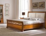  Кровать с кожаным изголовьем с высоким резным изножьем (сп.место 160х200) BOHEMIA Dall'Agnese